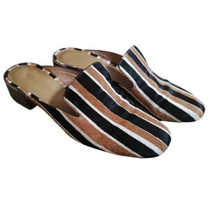 Madewell Striped Mules in Black, Brown, and White